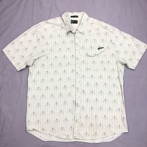 Volcom Men’s Green Geometric Print SS Shirt XXL